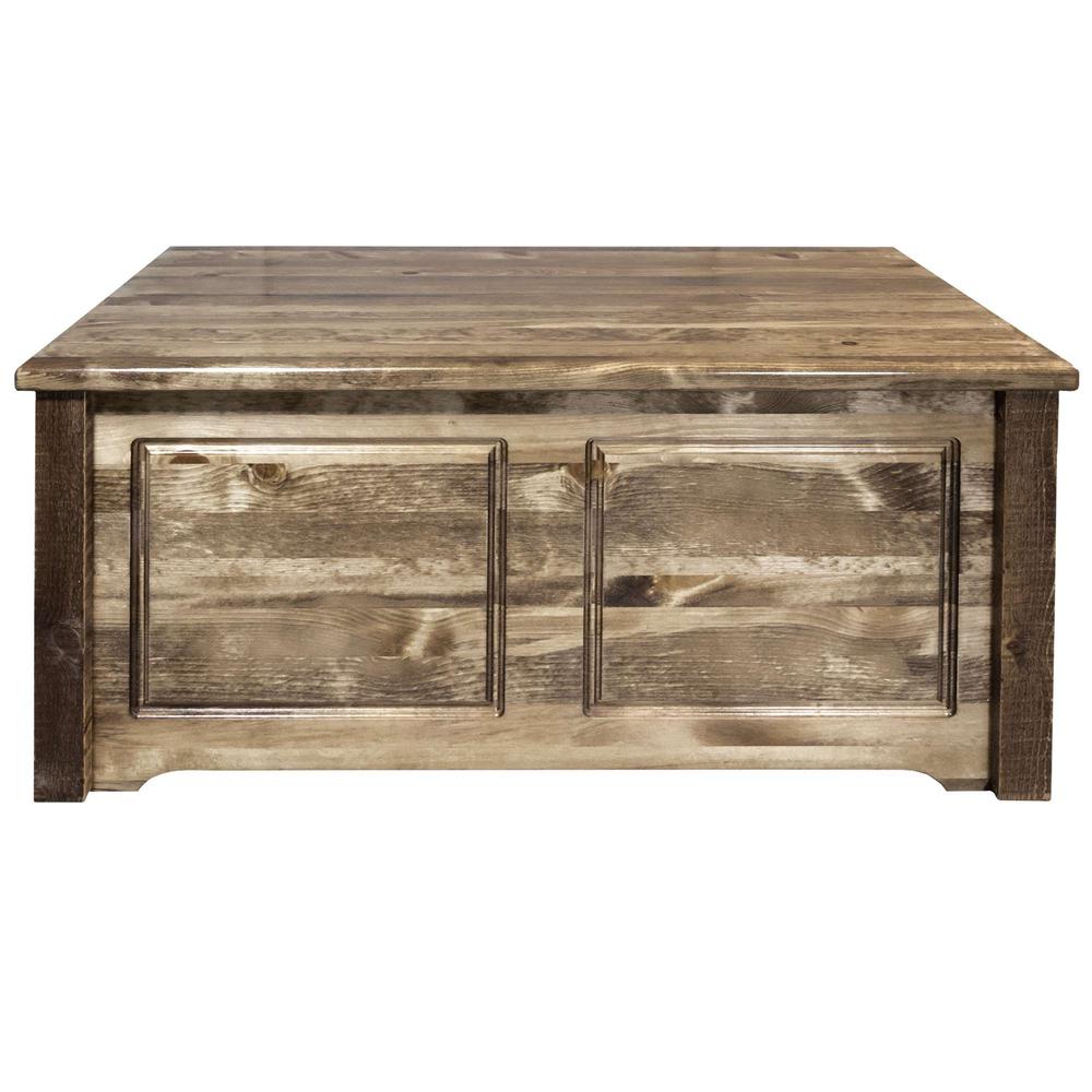 Homestead Collection Coffee Table w/ 2 Drawers, Stain & Lacquer Finish. Picture 4