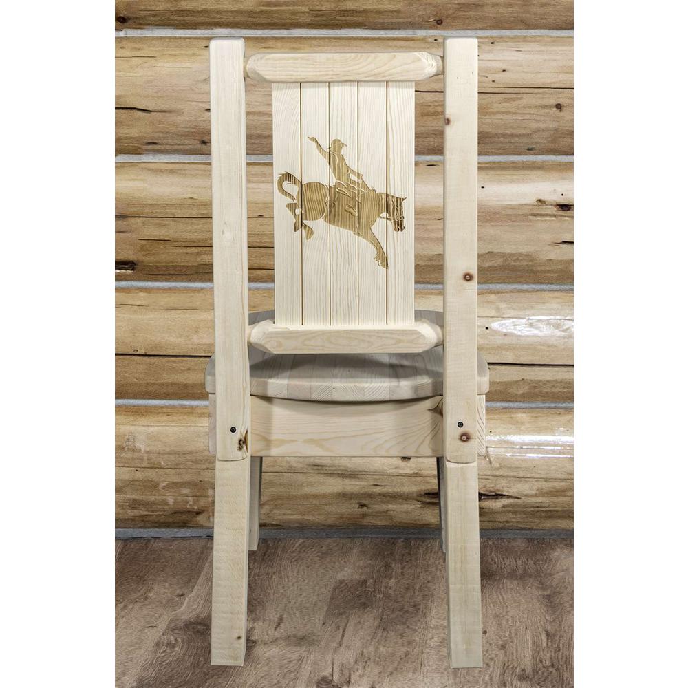 Homestead Collection Side Chair w/ Laser Engraved Bronc Design, Ready to Finish. Picture 7