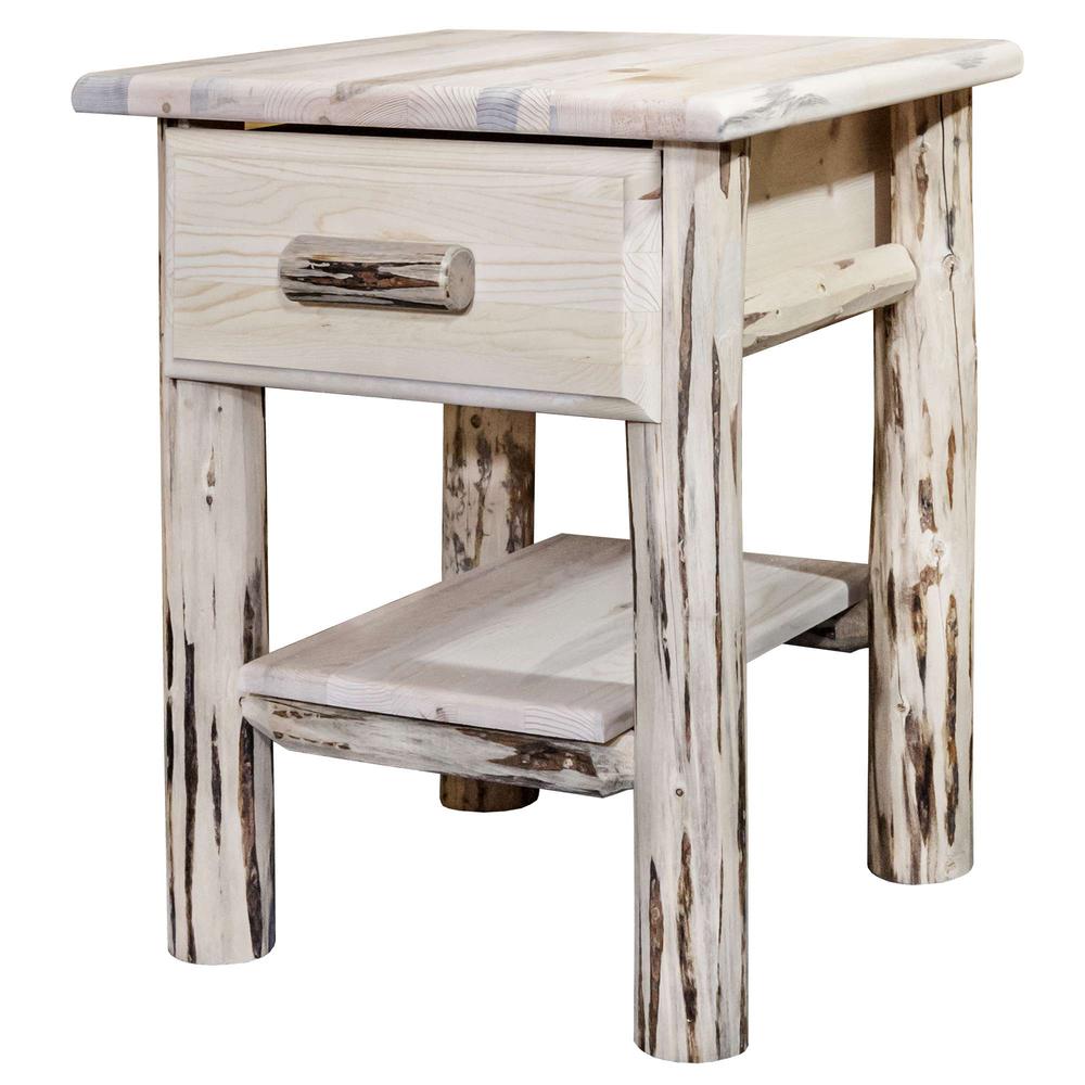 Montana Collection Nightstand with Drawer & Shelf, Ready to Finish. Picture 3