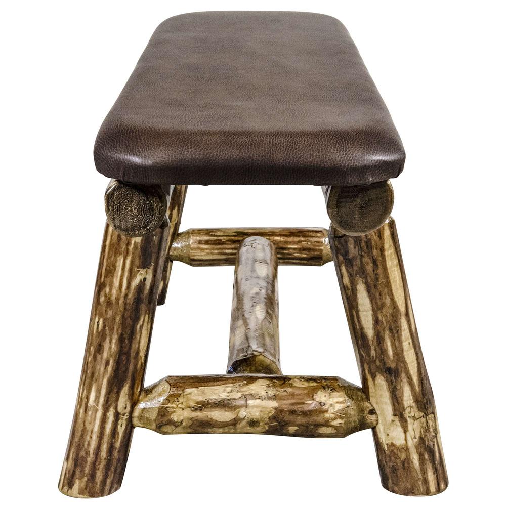 Glacier Country Collection Plank Style Bench, 45 Inch w/ Saddle Upholstery. Picture 4