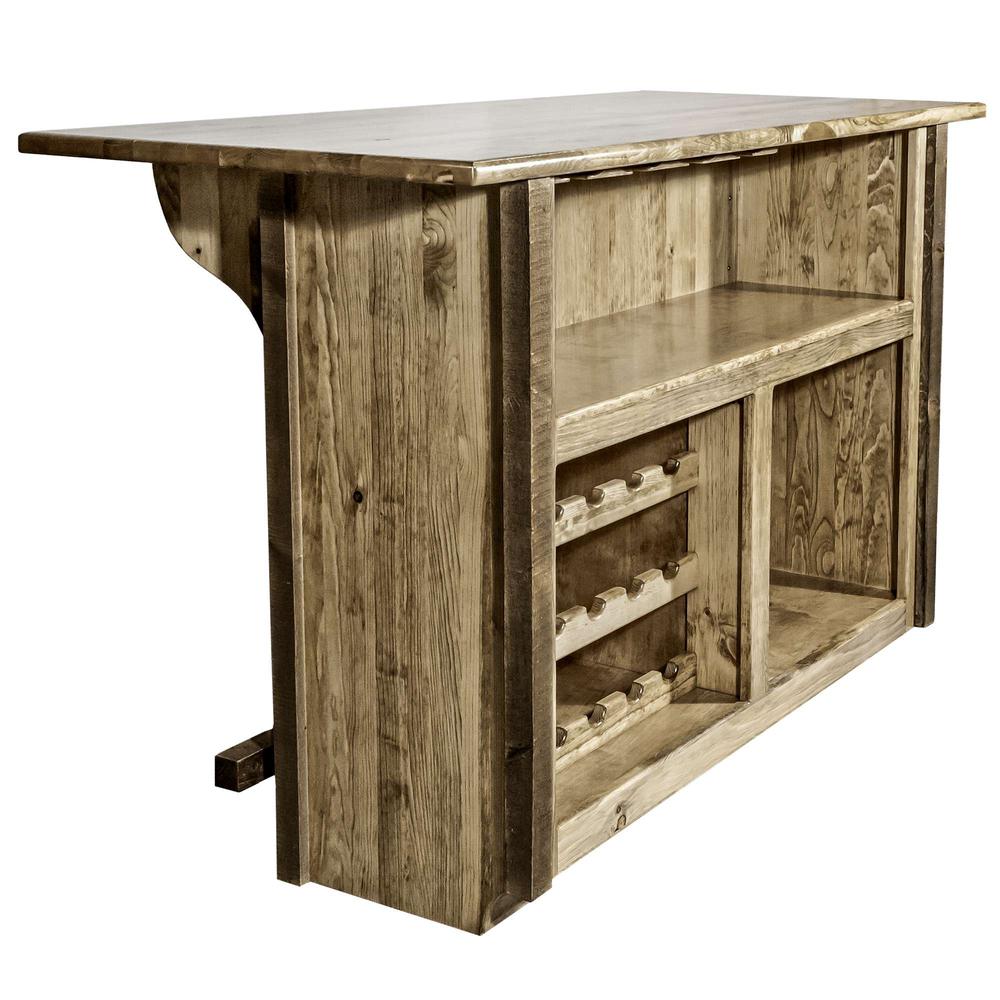 Homestead Collection Deluxe Bar with Foot Rail, Stain & Clear Lacquer Finish. Picture 2