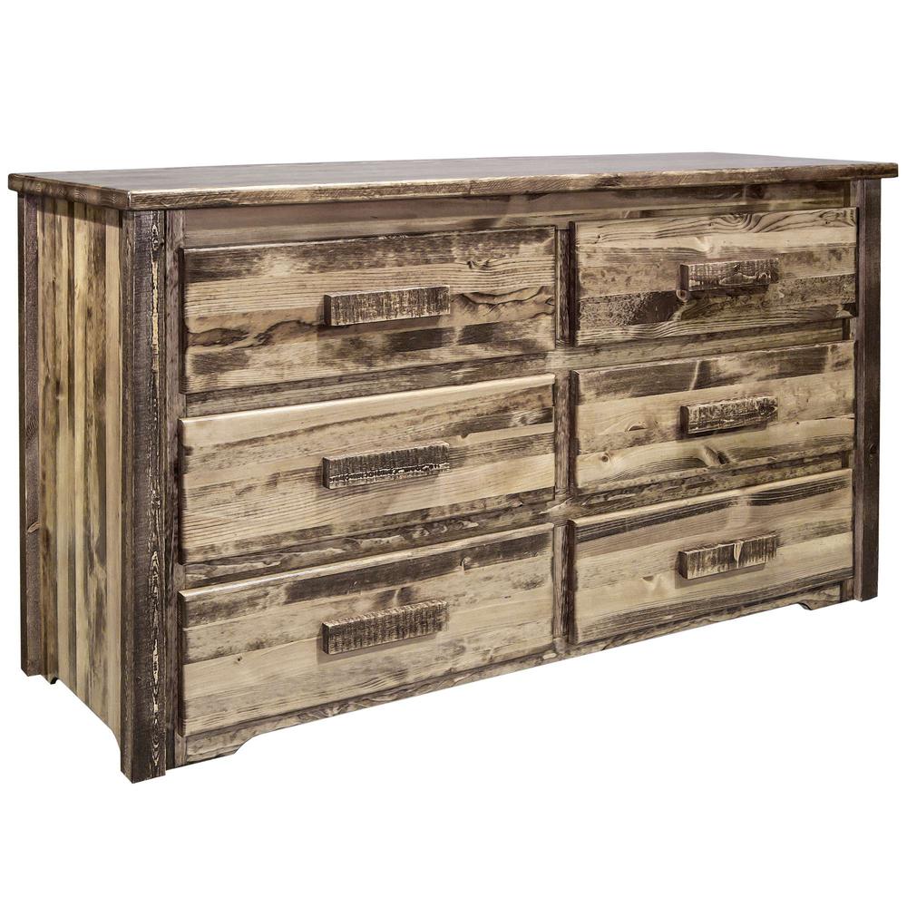 Homestead Collection 6 Drawer Dresser, Stain & Clear Lacquer Finish. Picture 1