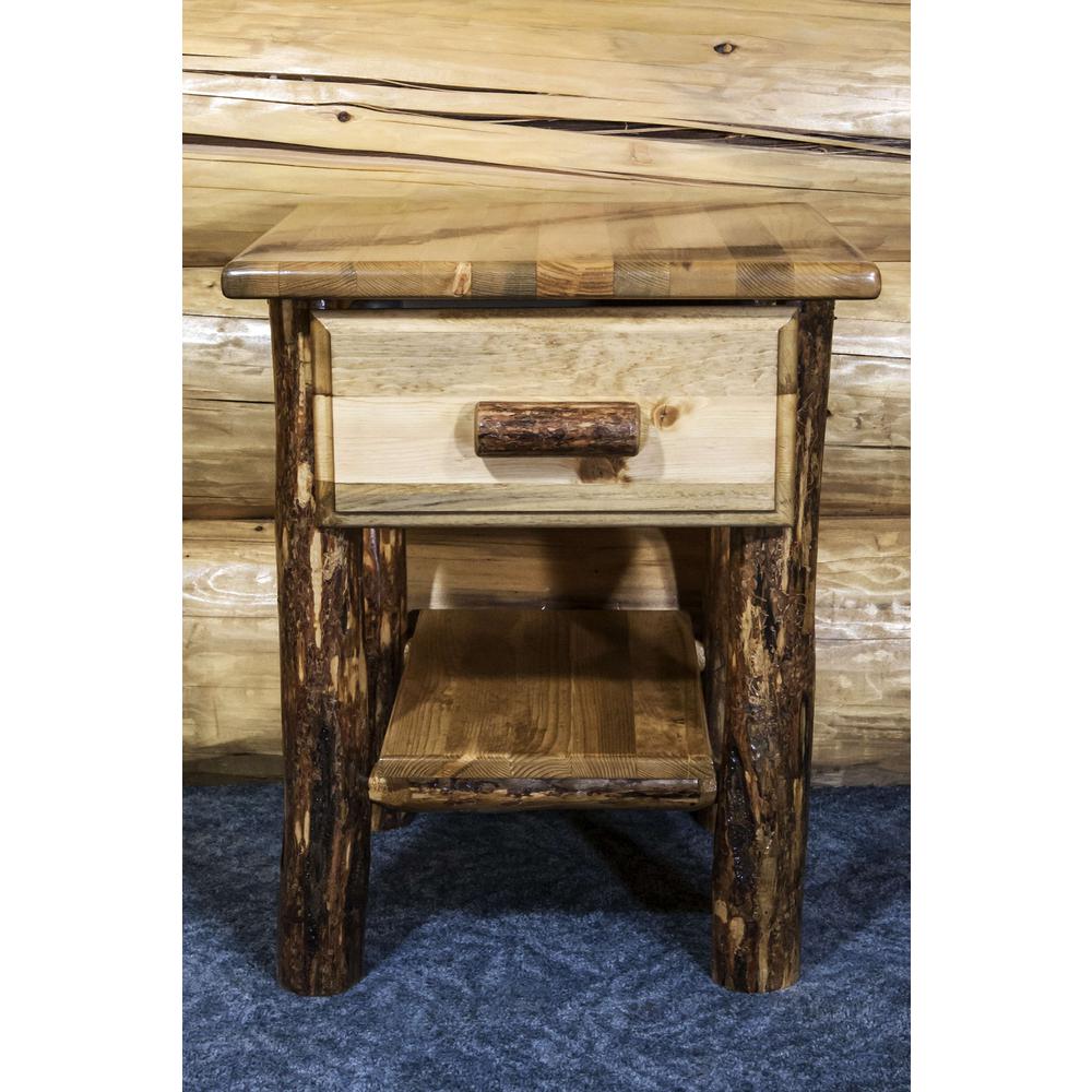 Glacier Country Collection Nightstand with Drawer & Shelf. Picture 3
