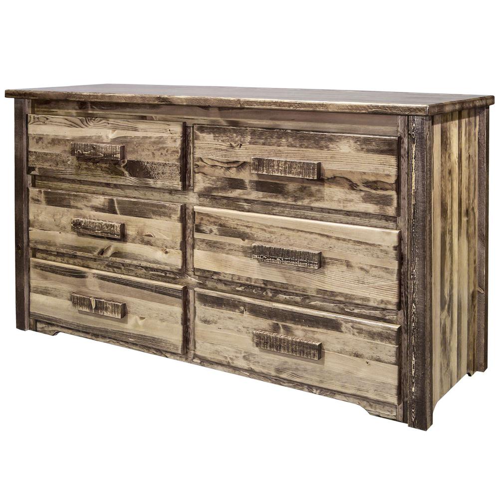 Homestead Collection 6 Drawer Dresser, Stain & Clear Lacquer Finish. Picture 3