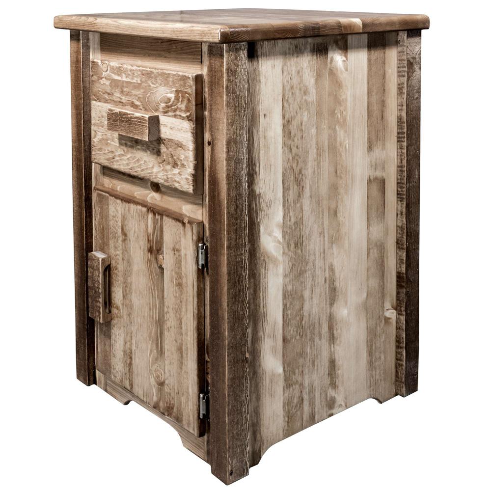 Homestead Collection End Table w/ Door, Right Hinged, Stain & Lacquer Finish. Picture 2