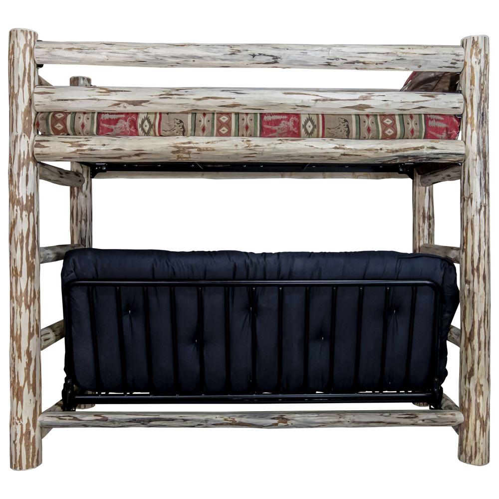 Montana Collection Twin Bunk Bed over Full Futon Frame w/ Mattress. Picture 5