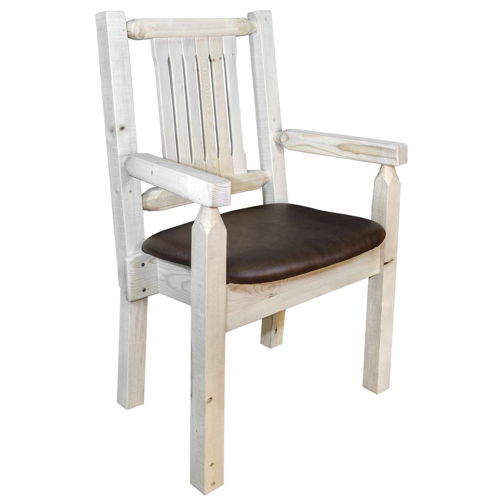 Homestead Collection Captain's Chair, Ready to Finish w/ Upholstered Seat, Saddle Pattern. Picture 1