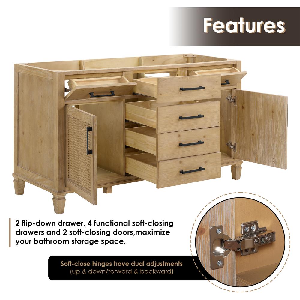 Double Bathroom Cabinet Vanity Base without Top and Sink, no Mirror. Picture 5