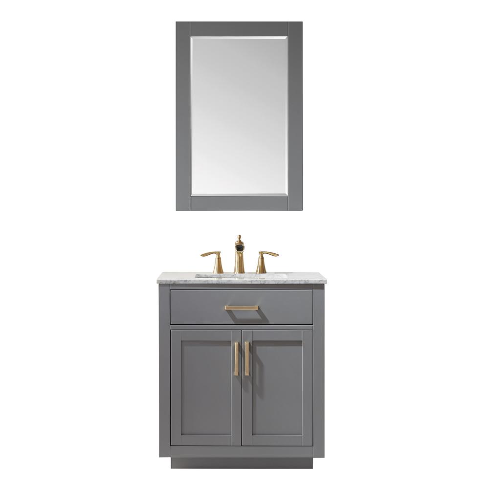 30" Single Bathroom Vanity Set in Gray with Mirror. Picture 1