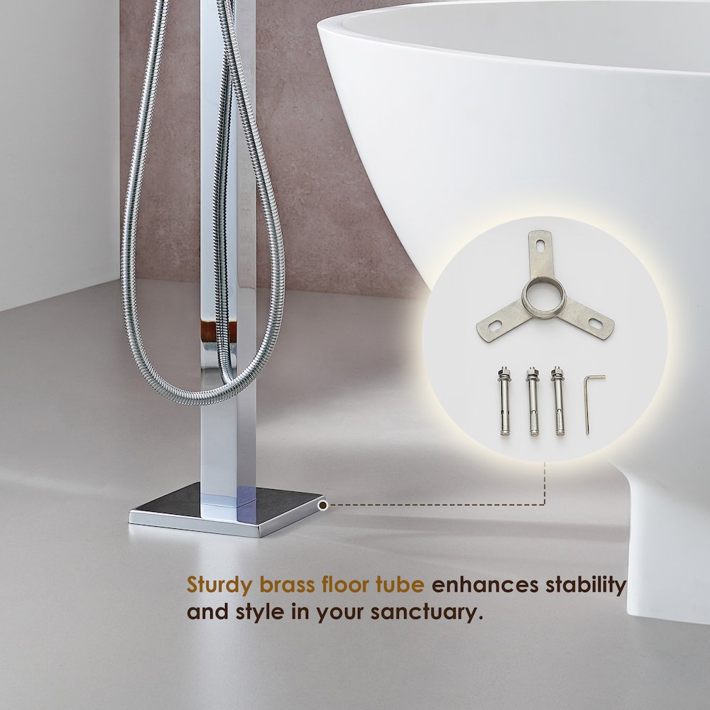 Single Lever Handle Freestanding Floor Mounted Tub Filler. Picture 9