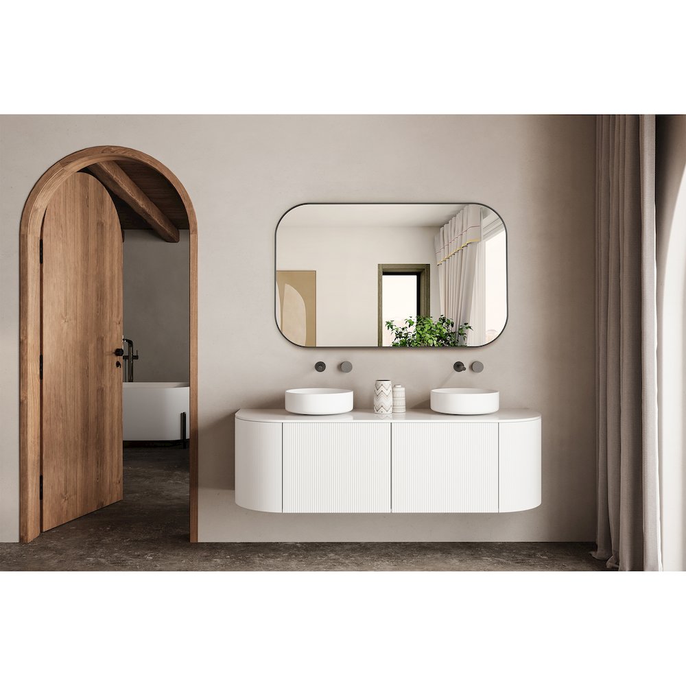 48x30" Rectangular Aluminum Framed in Gunmetal Modern Bathroom Wall Mirror. Picture 16