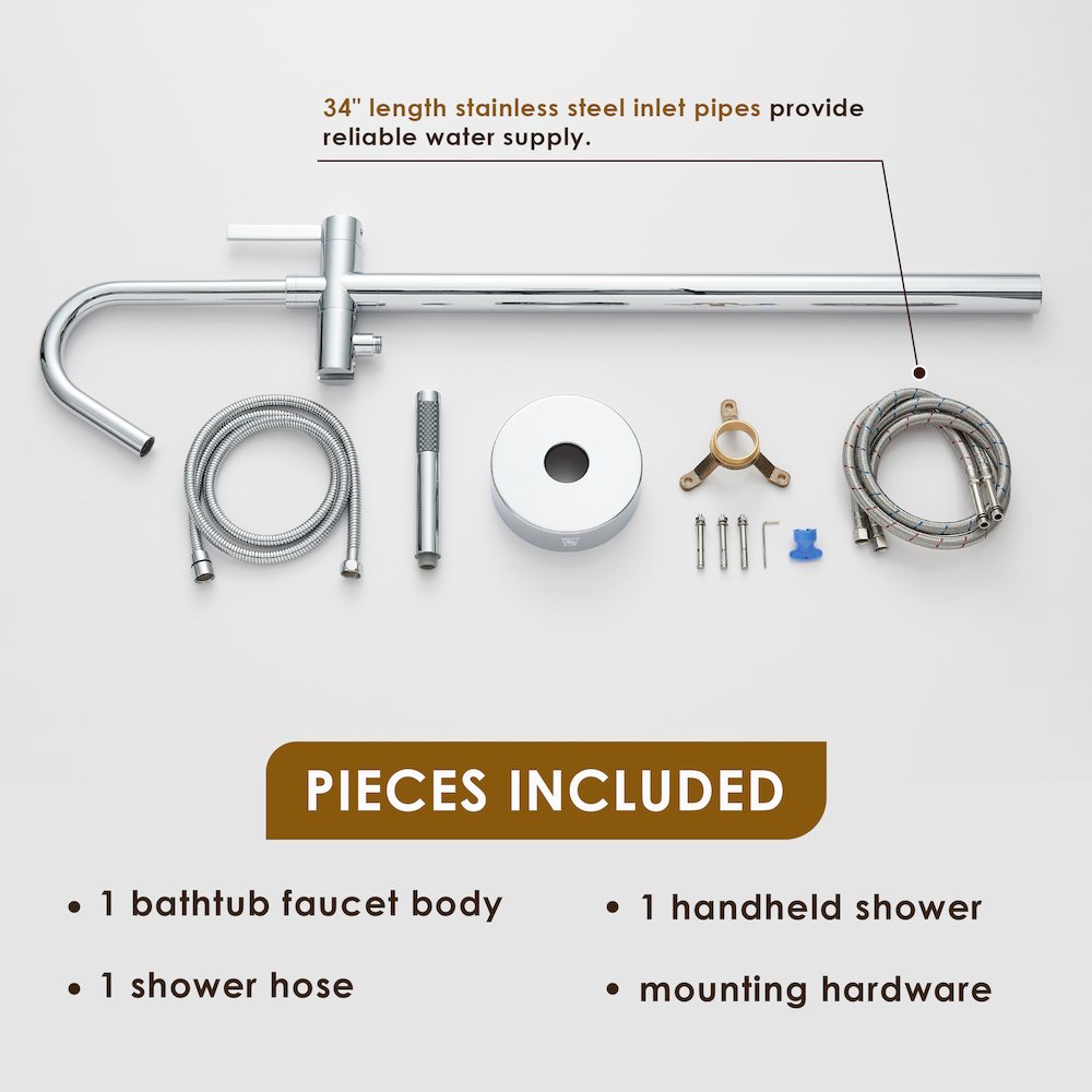 Single Lever Handle Freestanding Floor Mounted Tub Filler. Picture 14