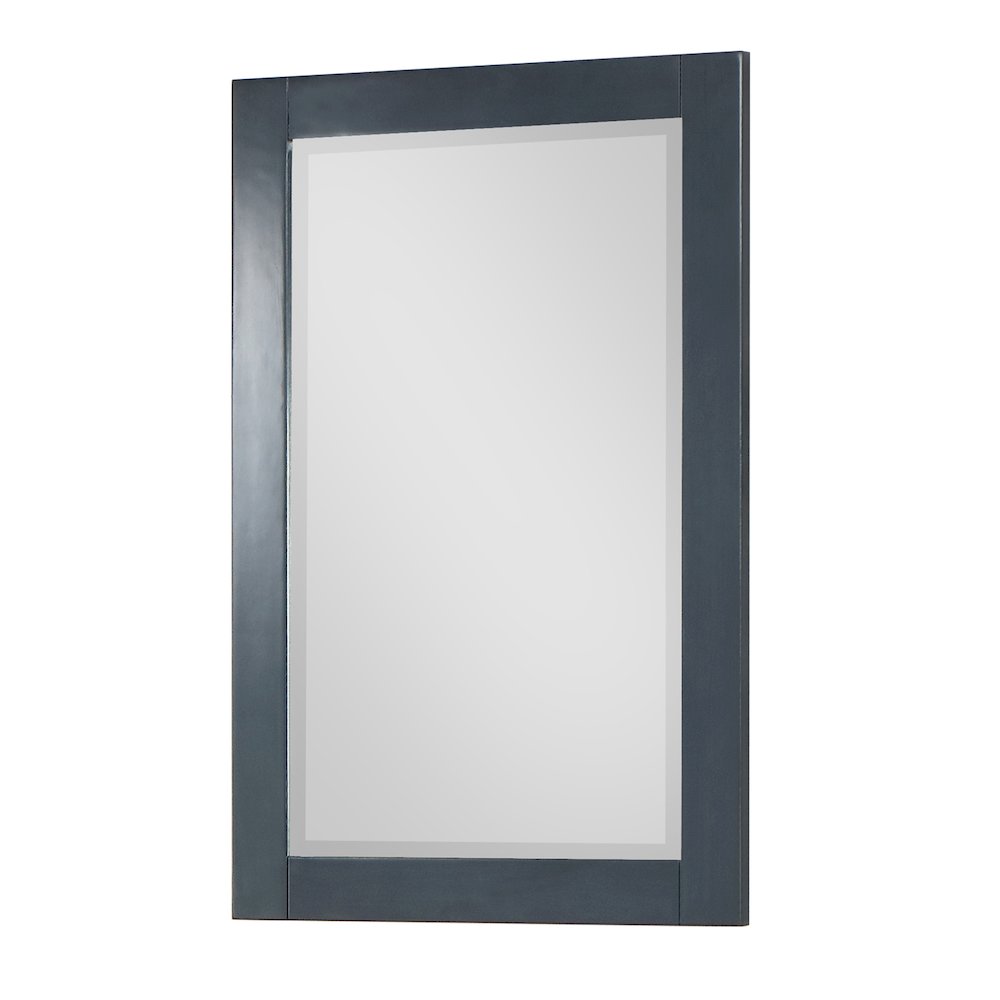 24" Rectangular Bathroom Wood Framed Wall Mirror in Classical Blue. Picture 2