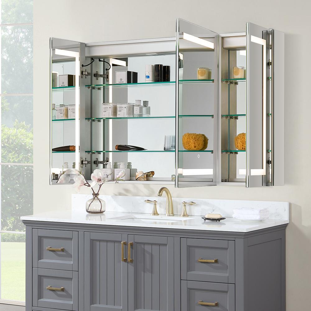 Frameless Surface-Mount/Recessed LED Lighted Bathroom Medicine Cabinet. Picture 11