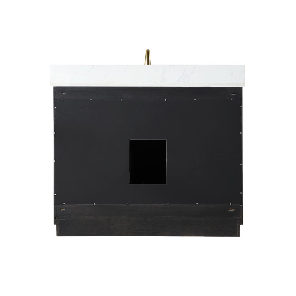 42" Single Bathroom Vanity Set in Black Oak with Mirror. Picture 2