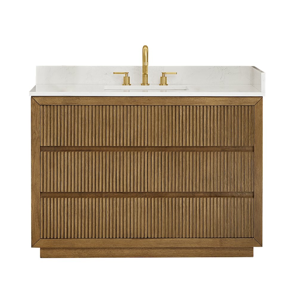Navan 48" Single Bathroom Vanity in Weathered Brown. Picture 1