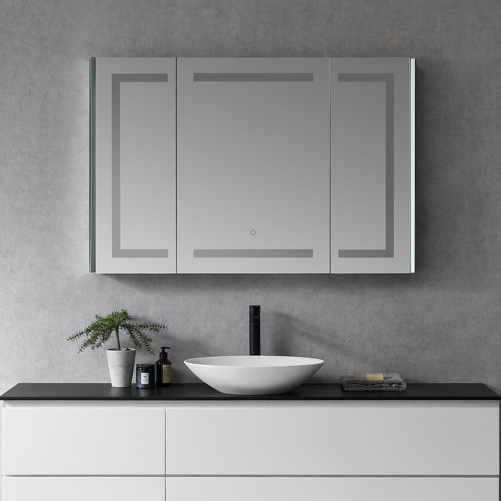 Frameless Surface-Mount/Recessed LED Lighted Bathroom Medicine Cabinet. Picture 7