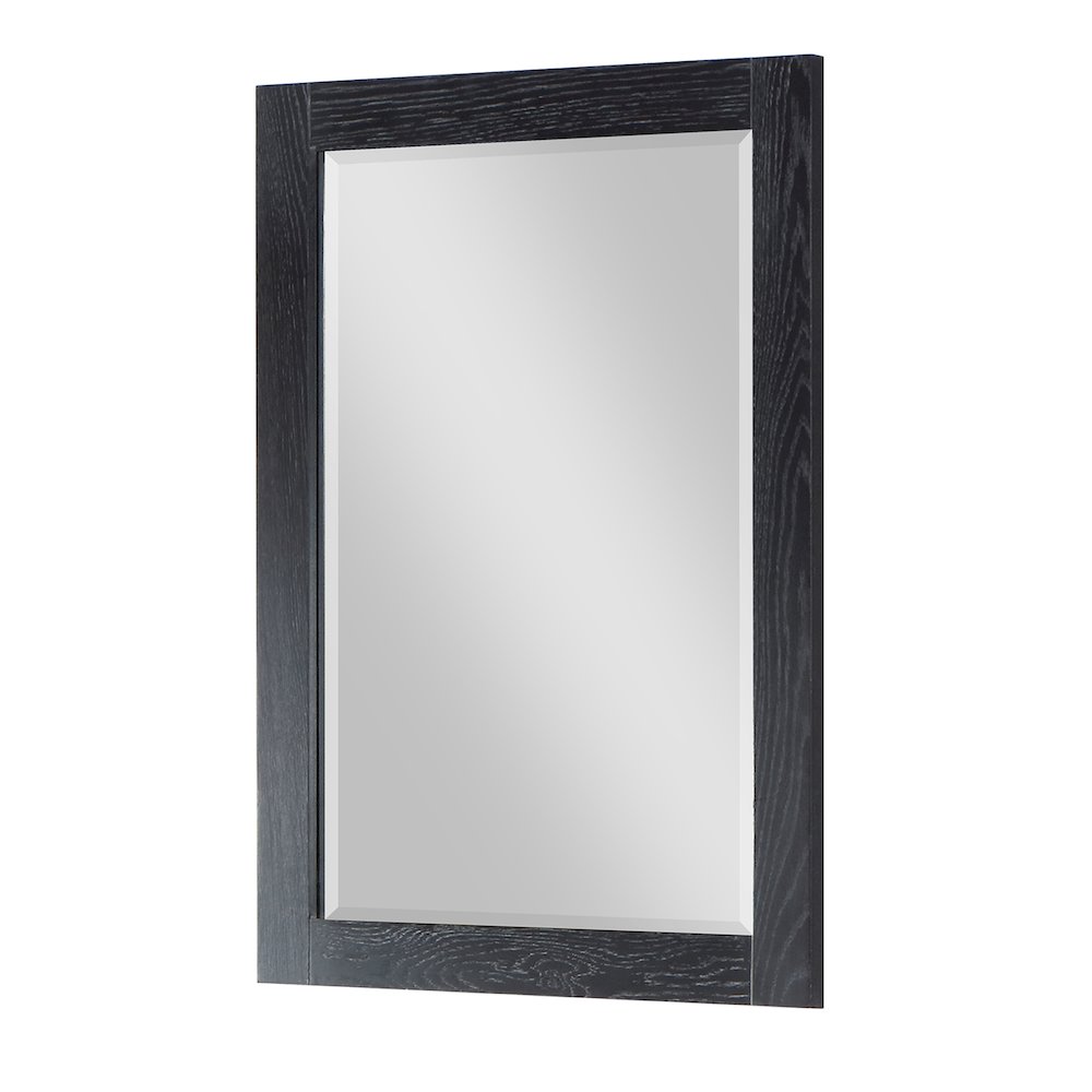 28" Rectangular Bathroom Wood Framed Wall Mirror in Black Oak. Picture 2