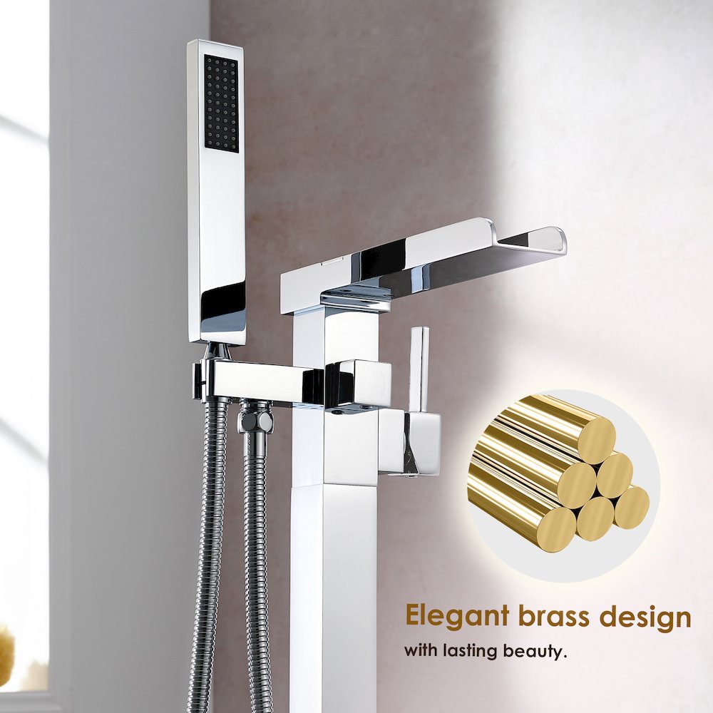 Single Lever Handle Freestanding Floor Mounted Tub Filler. Picture 8