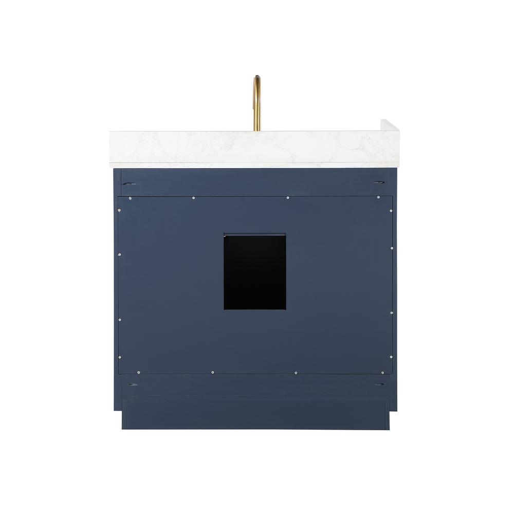 36" Single Bathroom Vanity in Royal Blue without Mirror. Picture 2