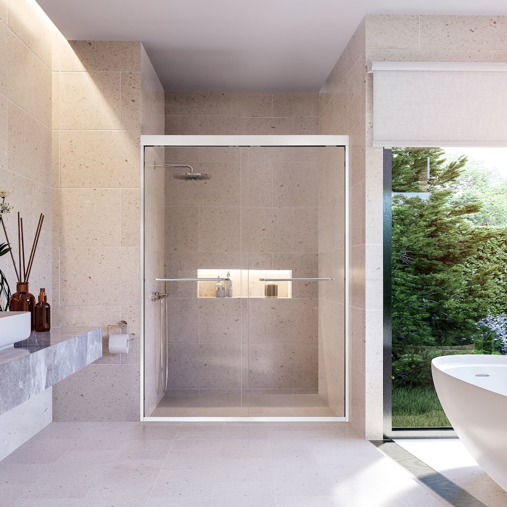 Framed Shower Door in Polished Chrome with Clear Glass. Picture 5