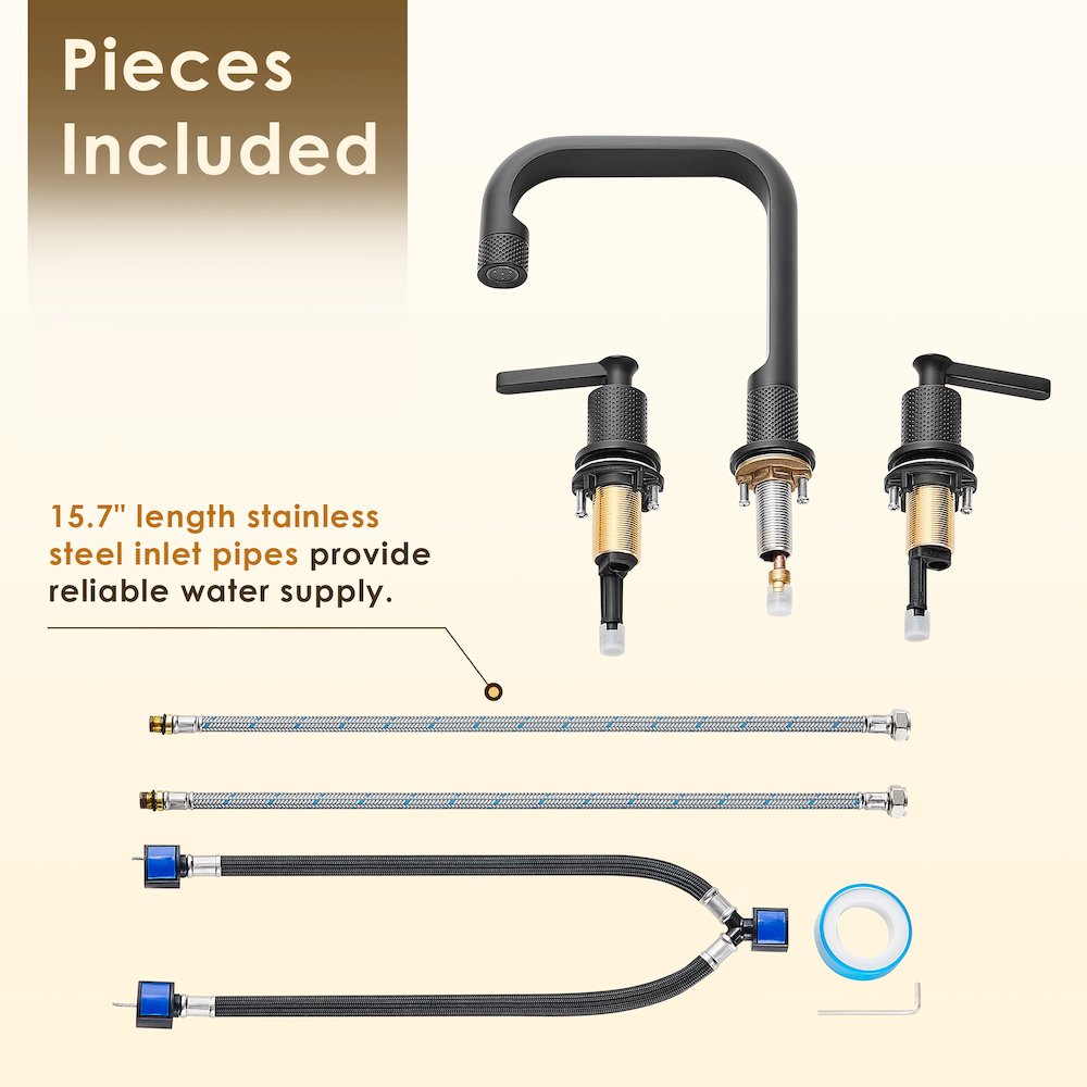 8. in Widespread 2-Handle Bathroom Faucet in Matte Black. Picture 14