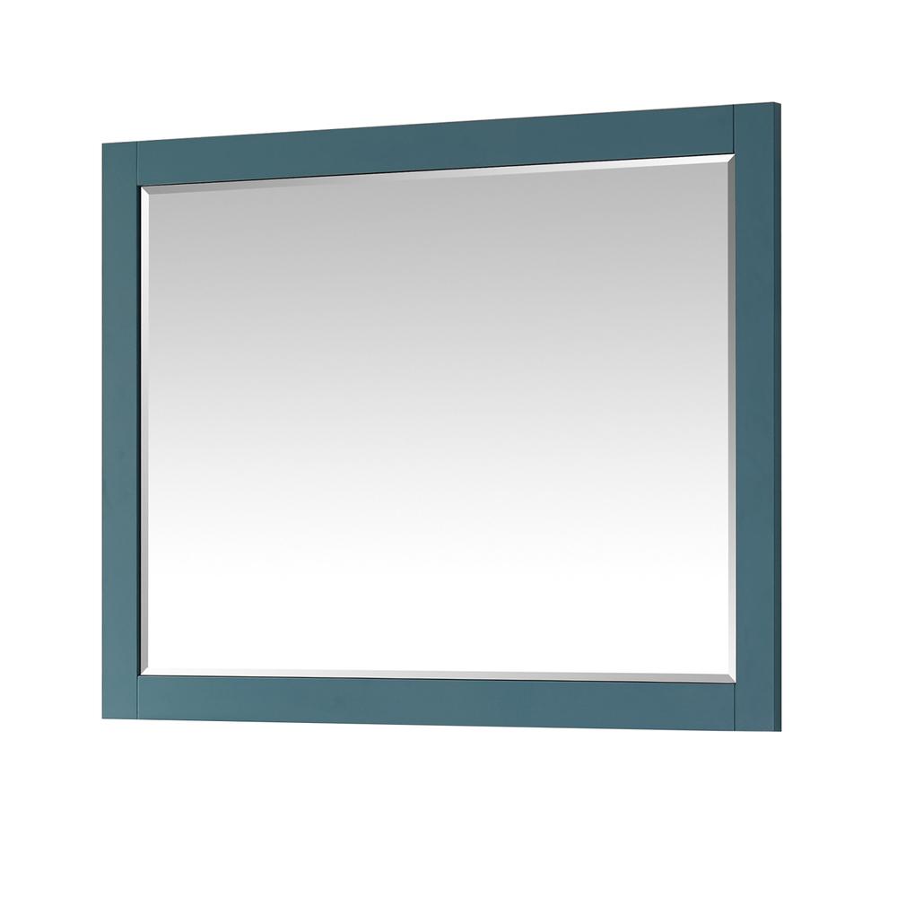 48" Rectangular Bathroom Wood Framed Wall Mirror in Royal Green. Picture 1