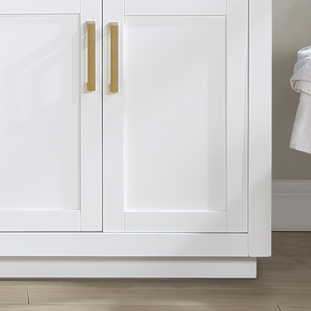 72" Double Bathroom Vanity in White without Mirror. Picture 7