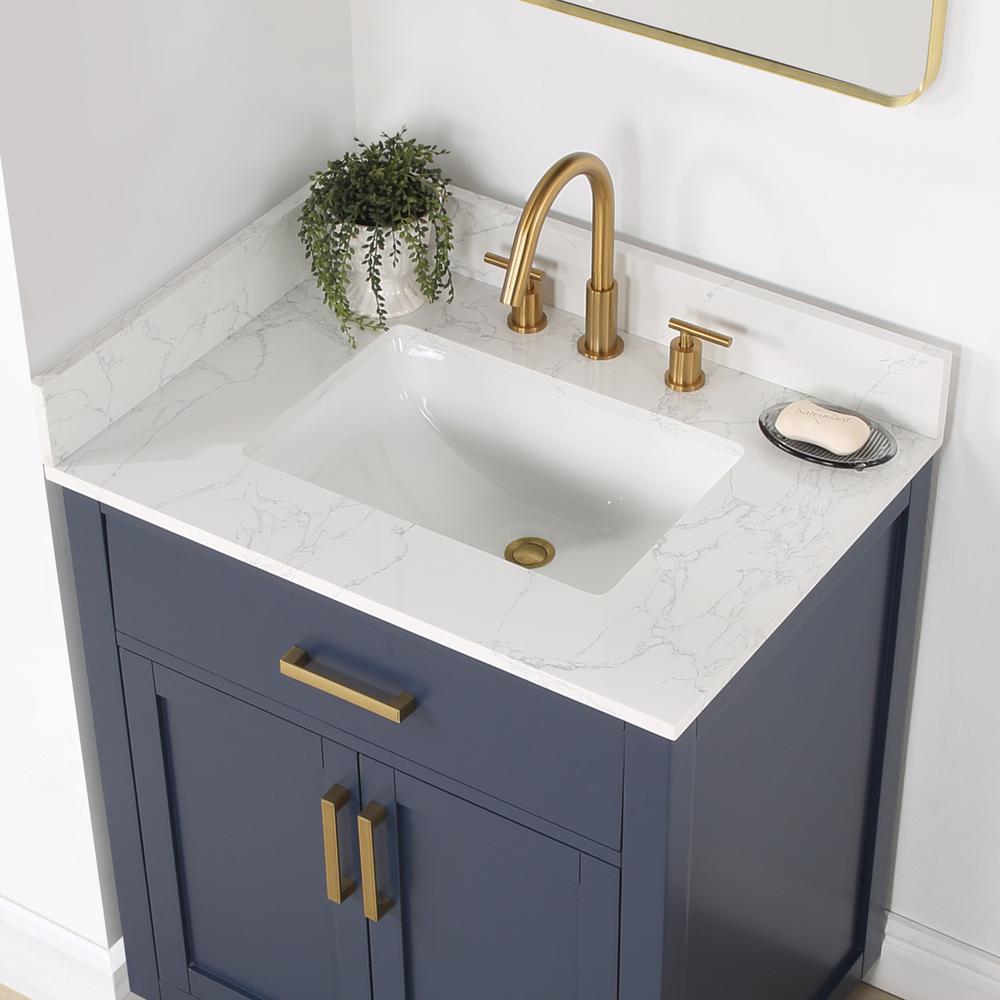 30" Single Bathroom Vanity in Royal Blue without Mirror. Picture 4