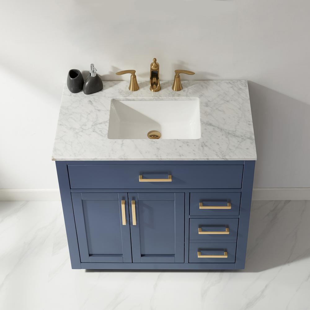 36" Single Bathroom Vanity Set in Royal Blue without Mirror. Picture 7