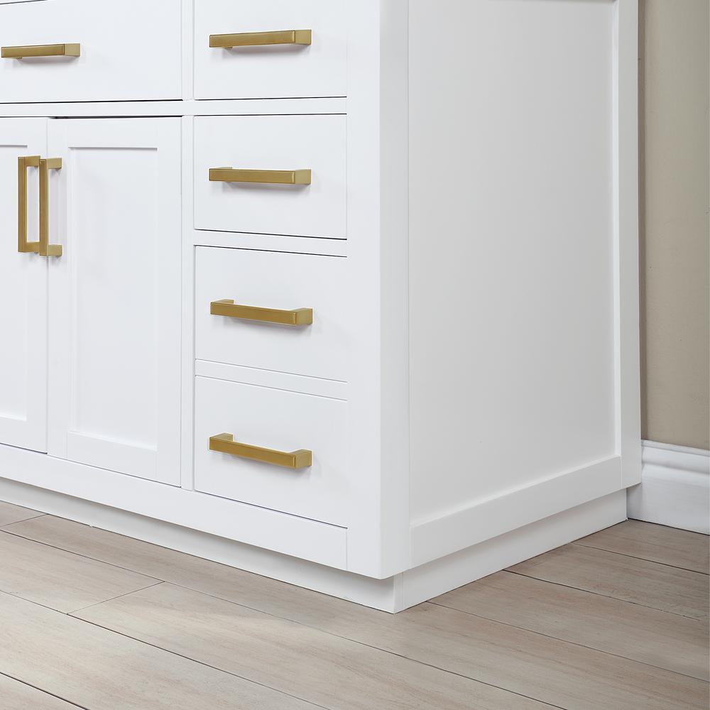 84" Double Bathroom Vanity in White with Mirror. Picture 11