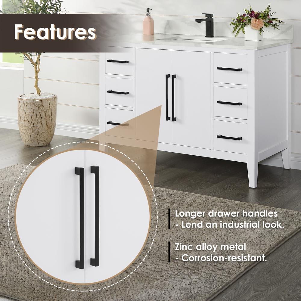 Single Bathroom Vanity in White with Countertop without Mirror. Picture 9