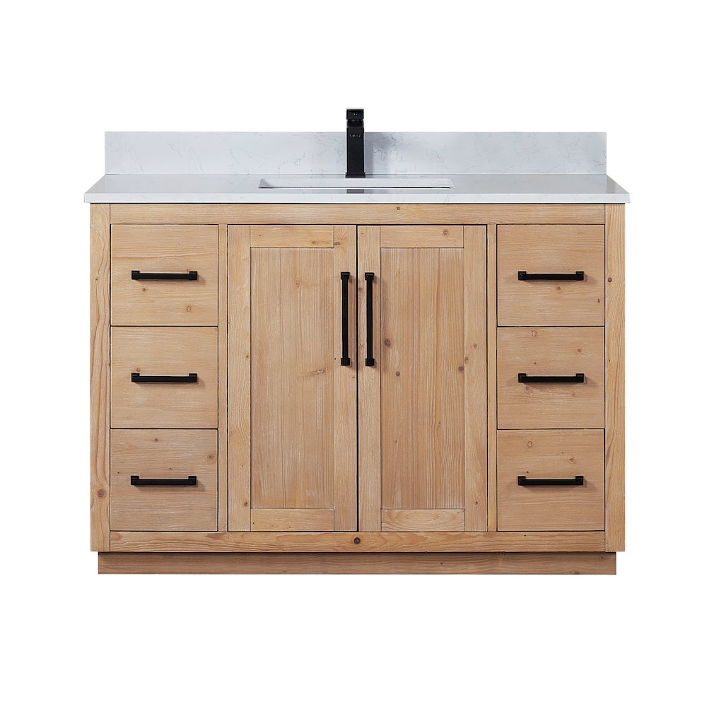 48" Single Bathroom Vanity with Grain White Countertop without Mirror. Picture 1