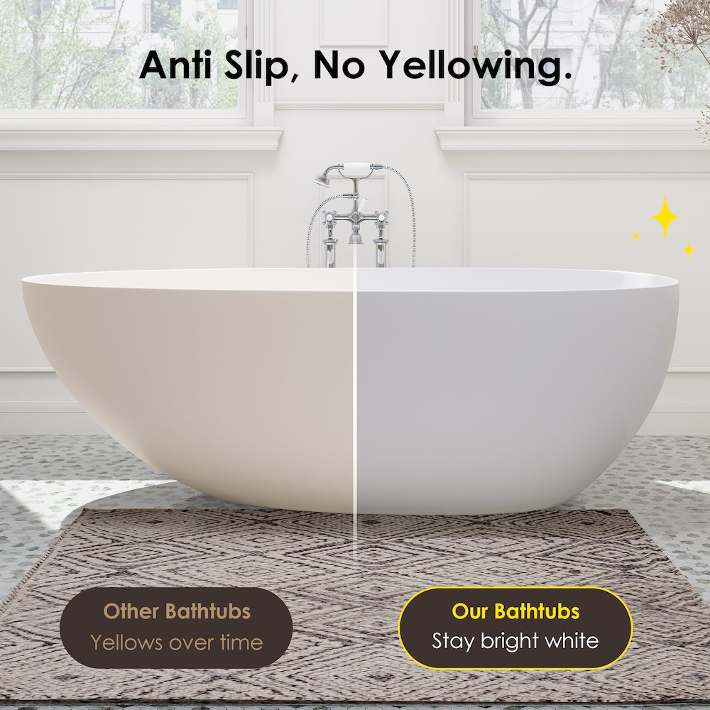 59" x 31" Solid Surface Soaking Bathtub and Integrated Overflow. Picture 16