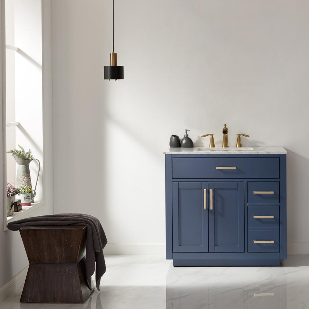 36" Single Bathroom Vanity Set in Royal Blue without Mirror. Picture 8