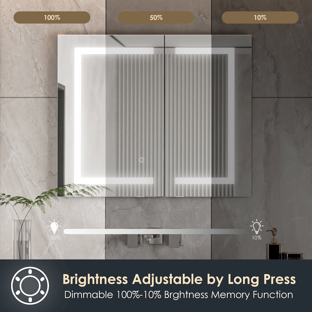 36" Frameless Surface-Mount/Recessed LED Lighted Bathroom Medicine Cabinet. Picture 10