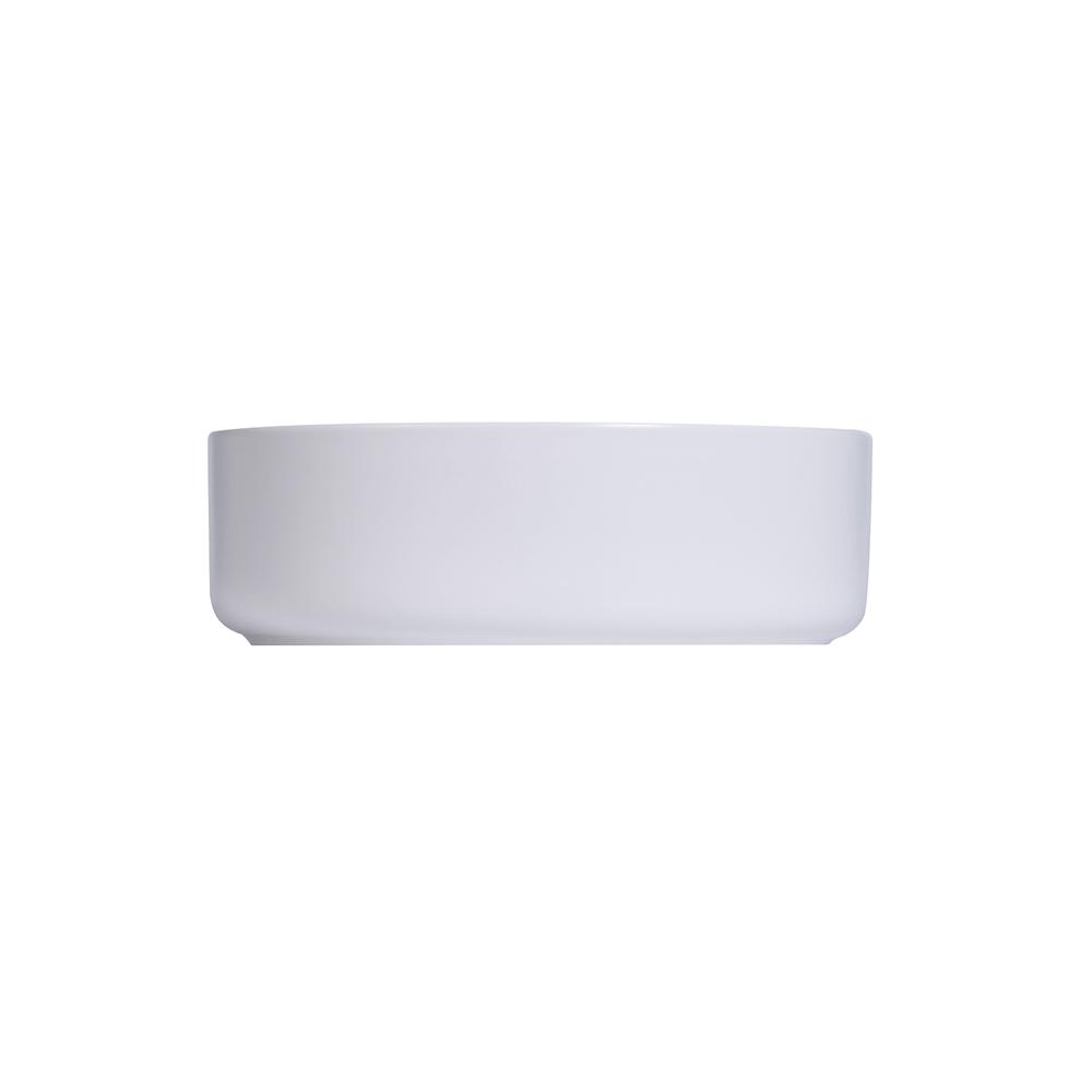 14 in. Round White
 Finish Ceramic Vessel Bathroom Vanity Sink. Picture 2