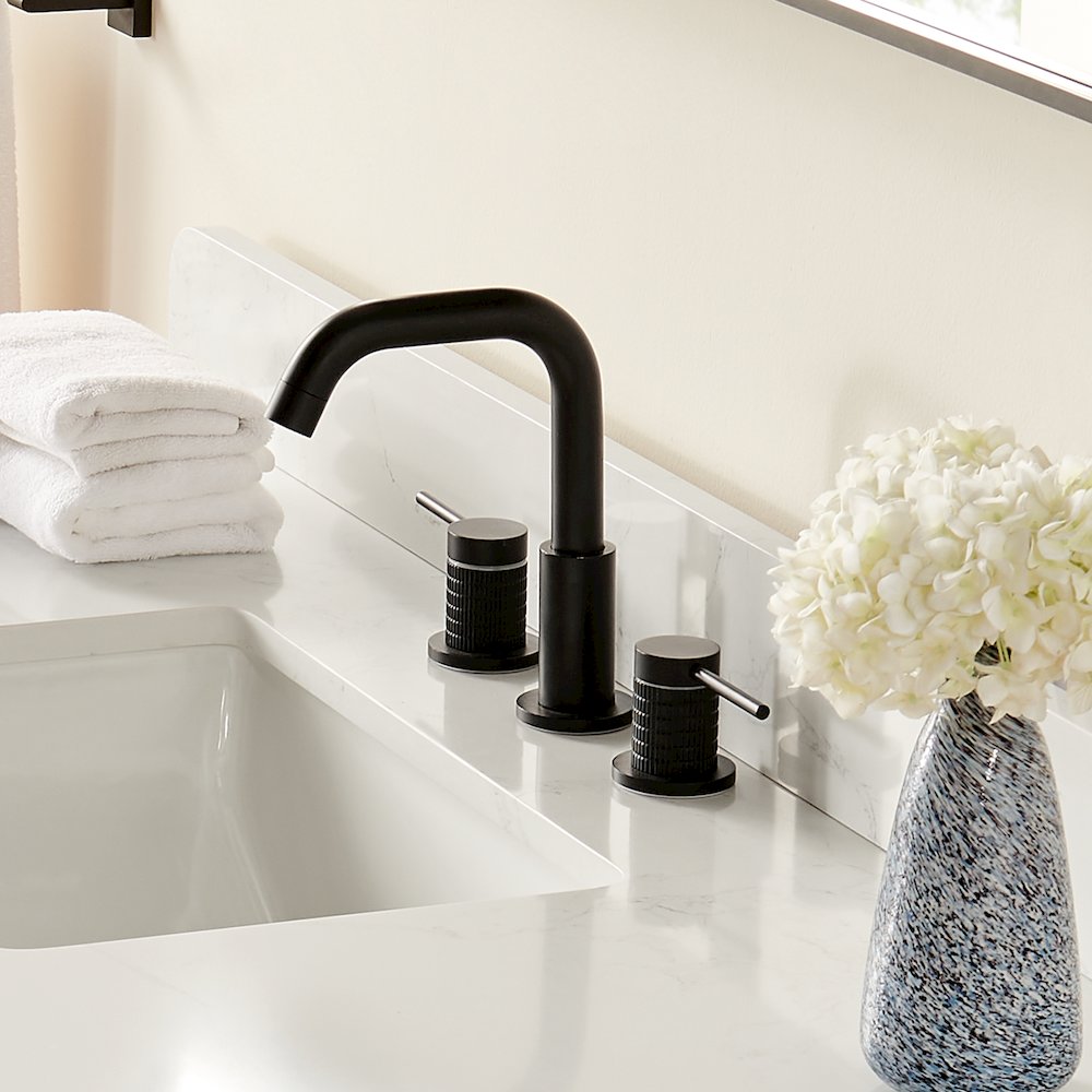 8. in Widespread 2-Handle Bathroom Faucet in Matte Black. Picture 5