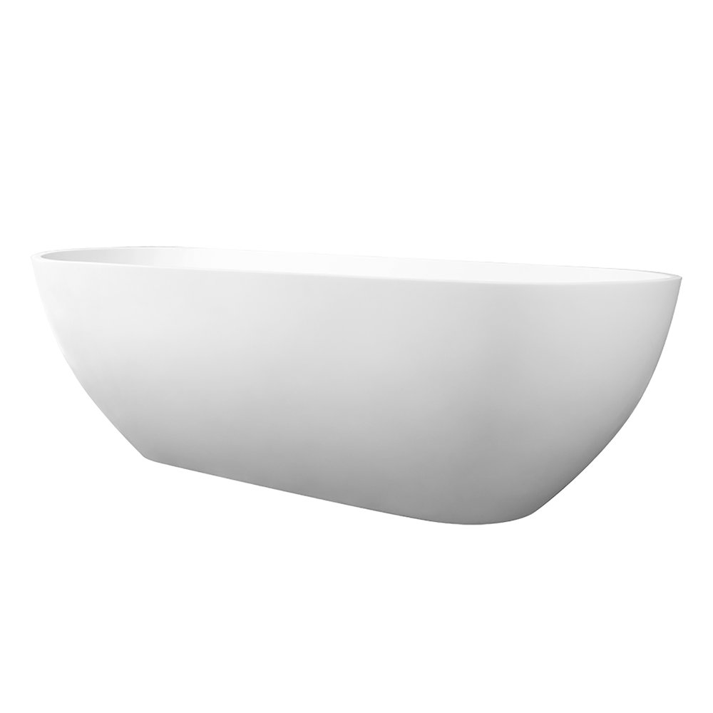 59" x 30" Solid Surface Soaking Bathtub and Integrated Overflow. Picture 4