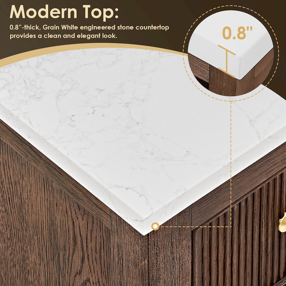 Cerrito 42" Single Bathroom Vanity in Brown Brushed Oak. Picture 8