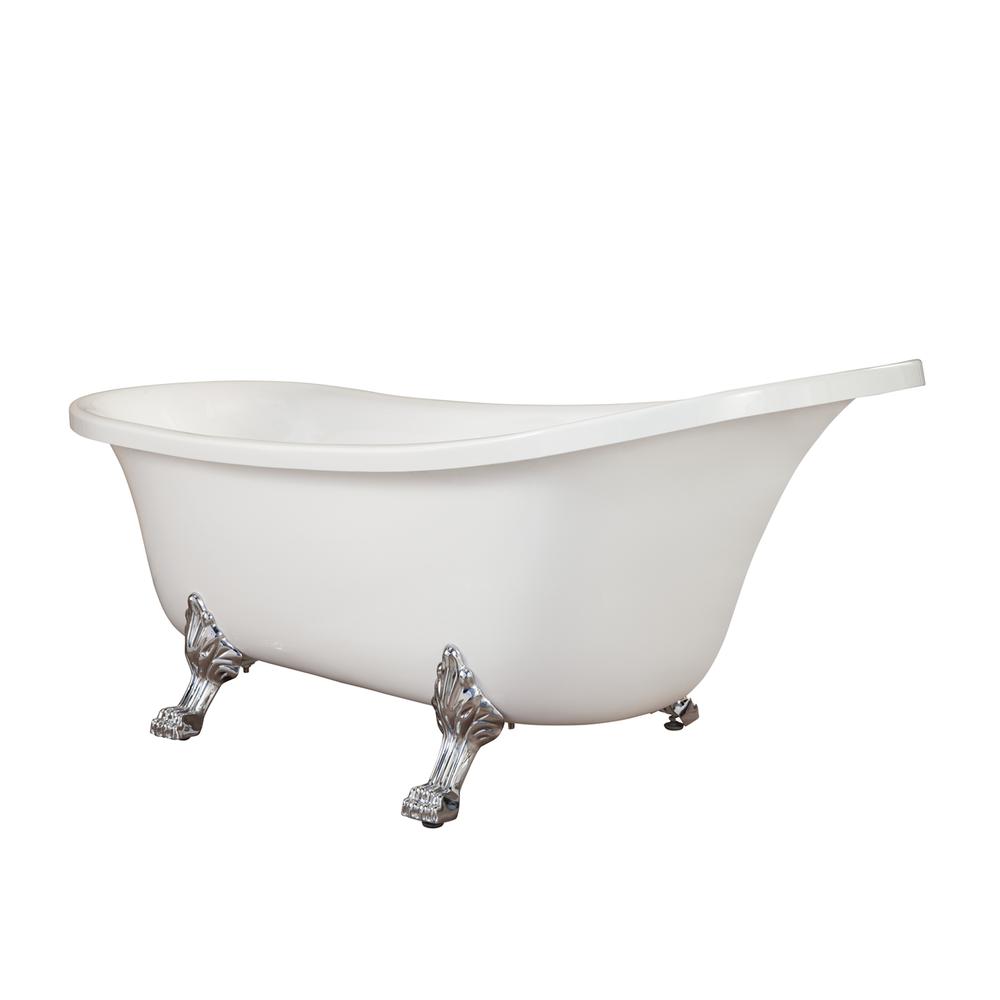 69" x 30" Clawfoot Soaking Acrylic Bathtub. Picture 3