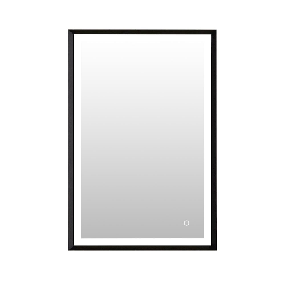24"x36" Rectangular Wall Mirror in Matte Black Aluminum Framed. Picture 1