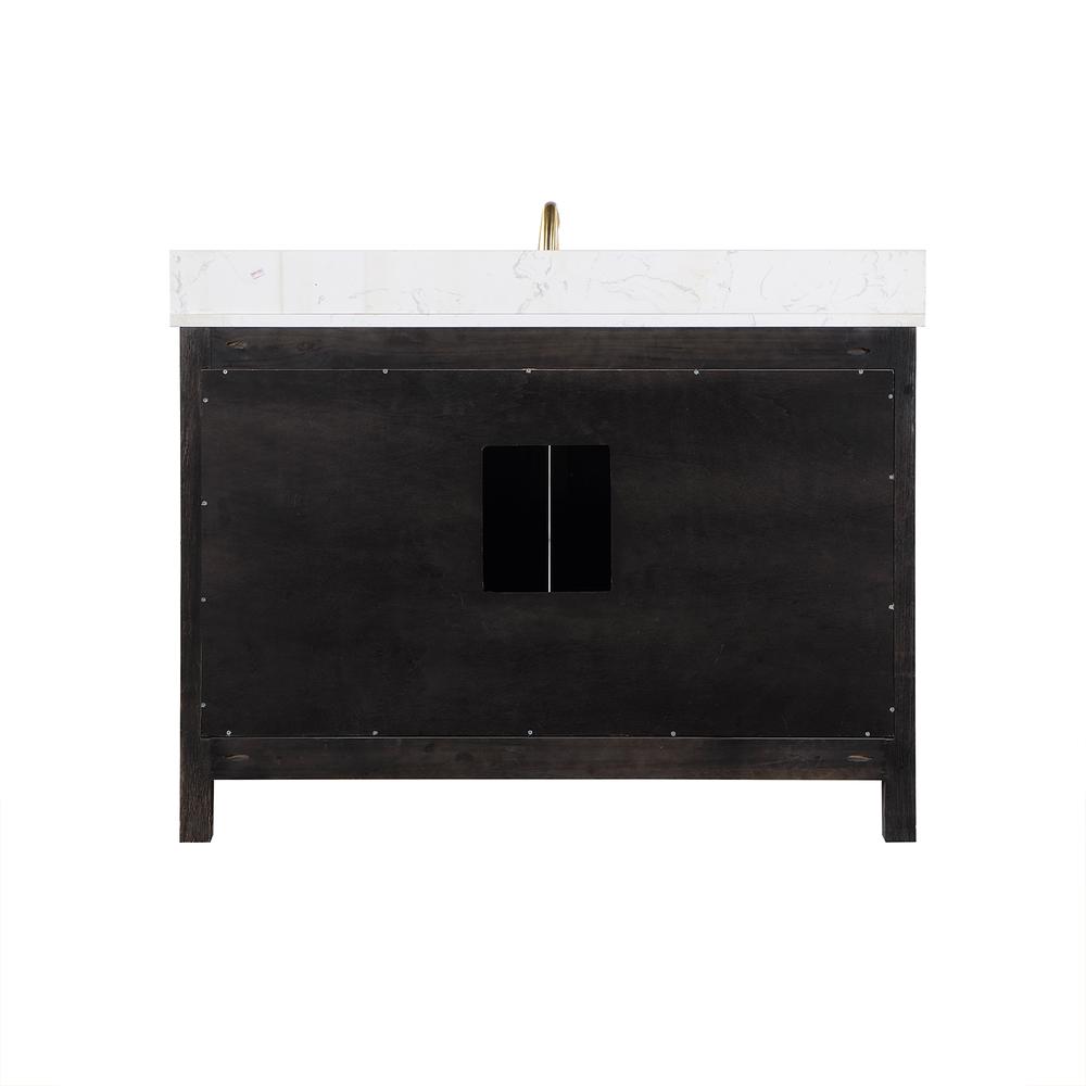 48" Single Bathroom Vanity Set in Black Oak with Mirror. Picture 2