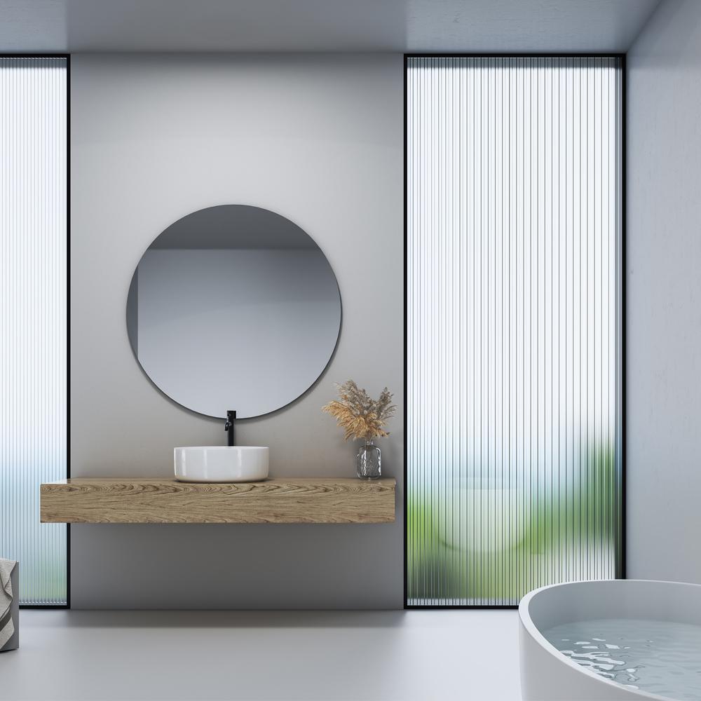 14 in. Round White
 Finish Ceramic Vessel Bathroom Vanity Sink. Picture 6