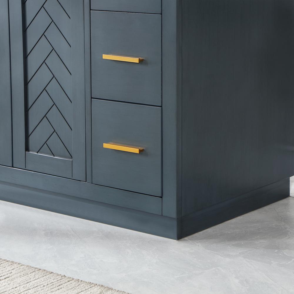 84" Double Bathroom Vanity Set in Classic Blue without Mirror. Picture 14