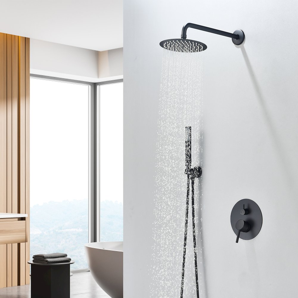 Complete Shower System in Matte Black with Rough-In Valve. Picture 3