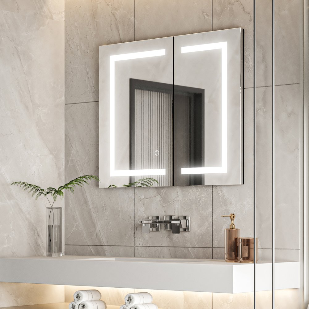 36" Frameless Surface-Mount/Recessed LED Lighted Bathroom Medicine Cabinet. Picture 7
