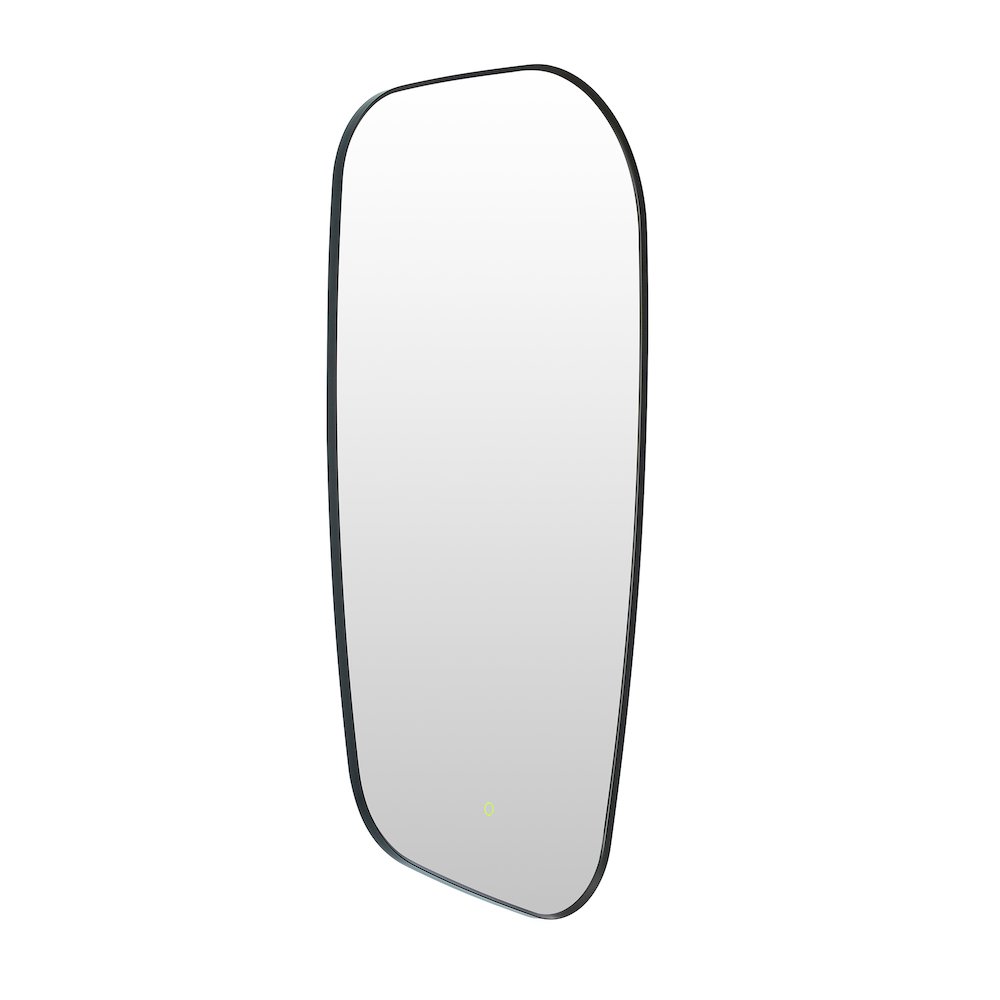 26"x48" Anti-Fog Wall Mirror in Matte Black Aluminum Framed. Picture 2