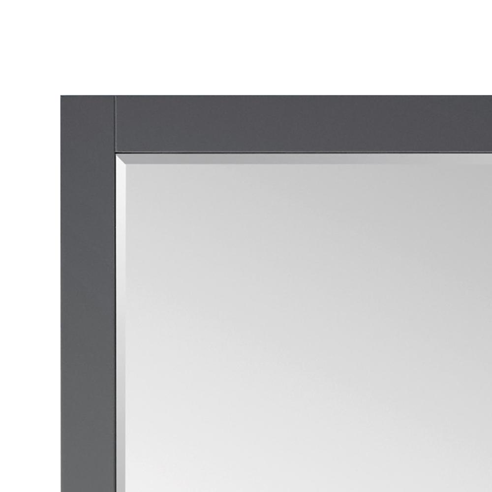 48" Rectangular Bathroom Wood Framed Wall Mirror in Gray. Picture 10
