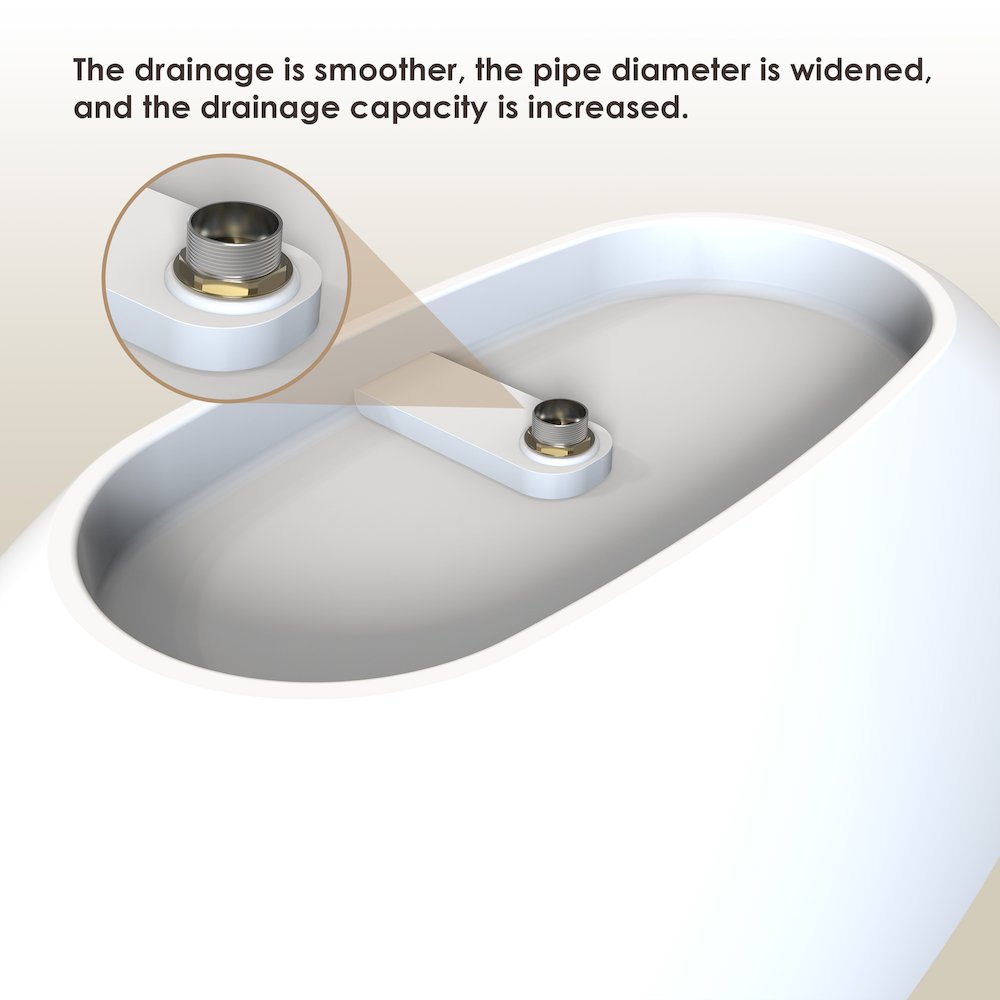 55" x 30" Solid Surface Soaking Bathtub and Integrated Overflow. Picture 24